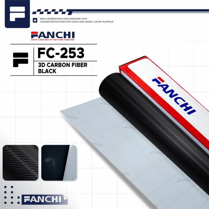 

ROL Sticker Fanchi FC253 Carbon 3D Hitam Doff Fanchi ROLL