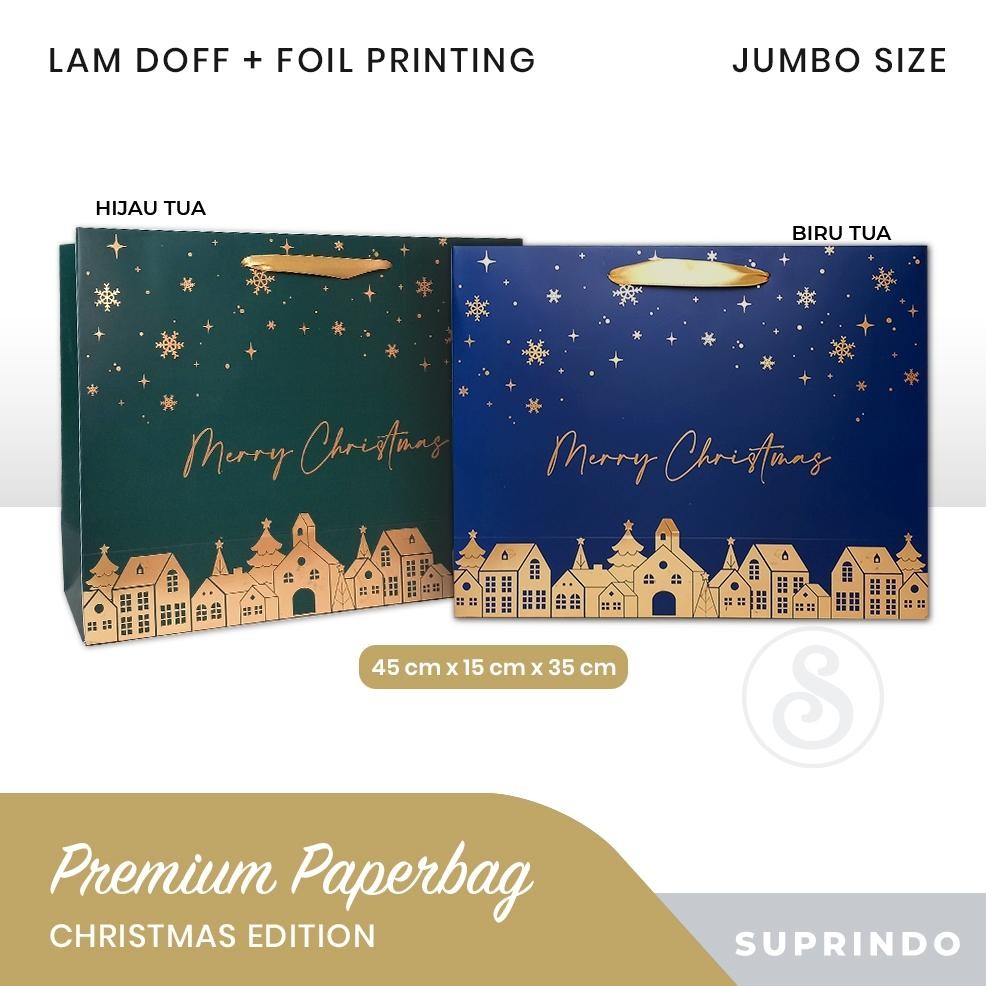 

CR - Premium Paper Bag NATAL JUMBO Foil uk. 45 x 15 x 35 cm TERLARIS
