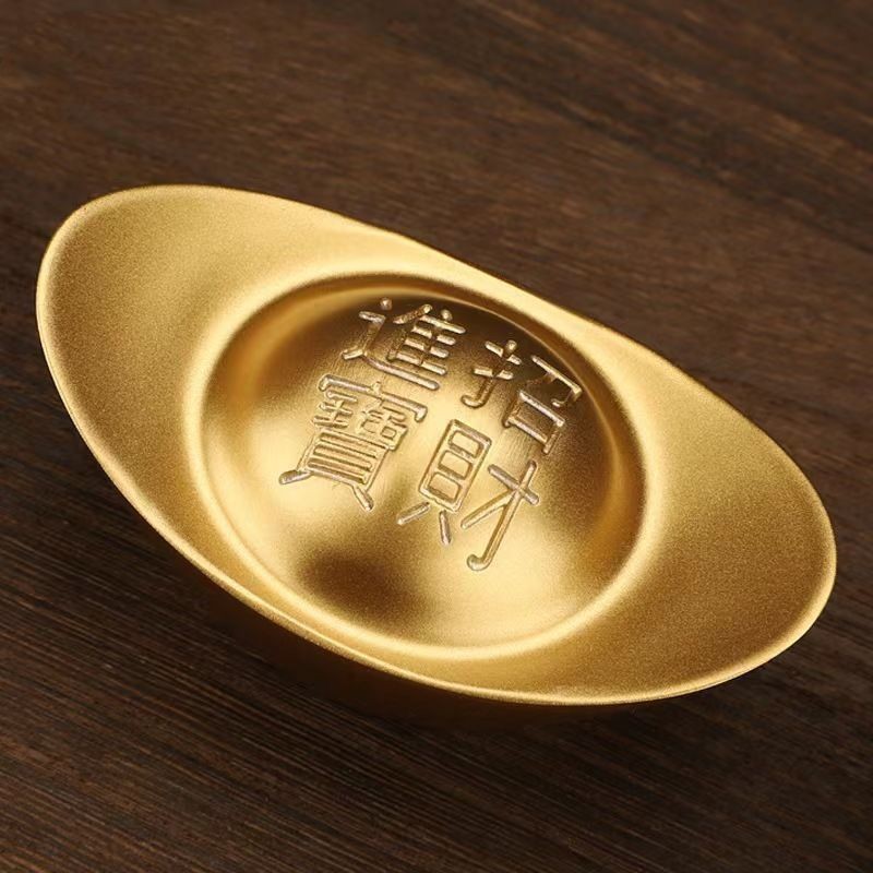 Pure Alluvial Gold Solid Fortune Ingot Household Fortune Ingot