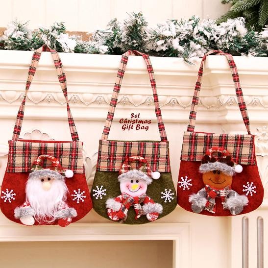 

CR - SET ISI 3 MOTIF Christmas GIFT BAG Tas Natal NEW Dekorasi Natal Christmas Decoration TERLARIS