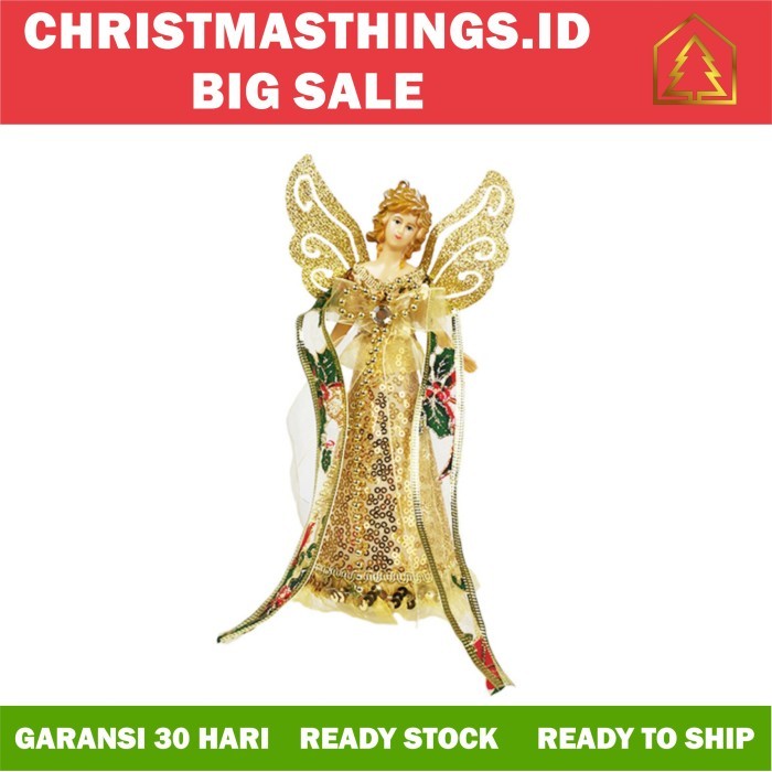 Topper hiasan pohon natal malaikat angel