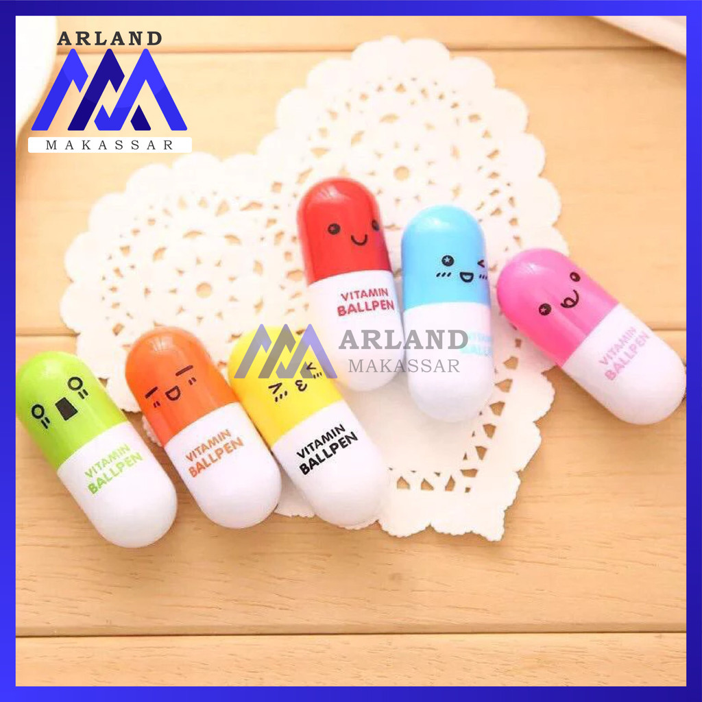 

AM Pulpen Emoticon Vitamin / Pen Unik / Pena Kapsul Stationary Souvenir