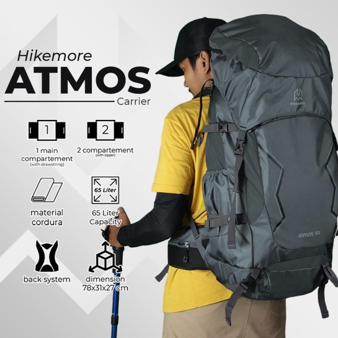 Original Tas Gunung Carrier Ransel Backpack Camping Hikemore Atmos Setara Eiger