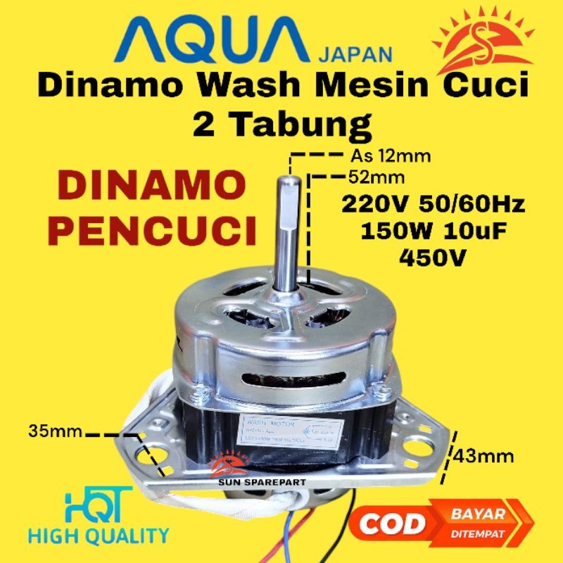 Dinamo mesin cuci/Dinamo wash/Dinamo Pencuci Aqua 2 Tabung 150watt high quality