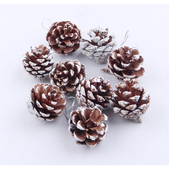 12.12 Big Promo Dekorasi/Hiasan Pohon Natal Santa Kado Drum Biji Pinus Mini Hiasan Pohon Natal Lucu 