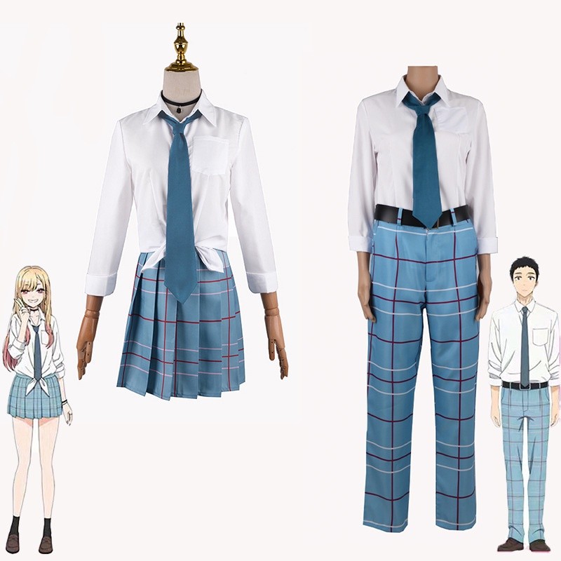 Kostum Cosplay Misscoo Marin Kitagawa My Dress Up Darling Seragam Sekolah JK Setelan Karnaval Wakana
