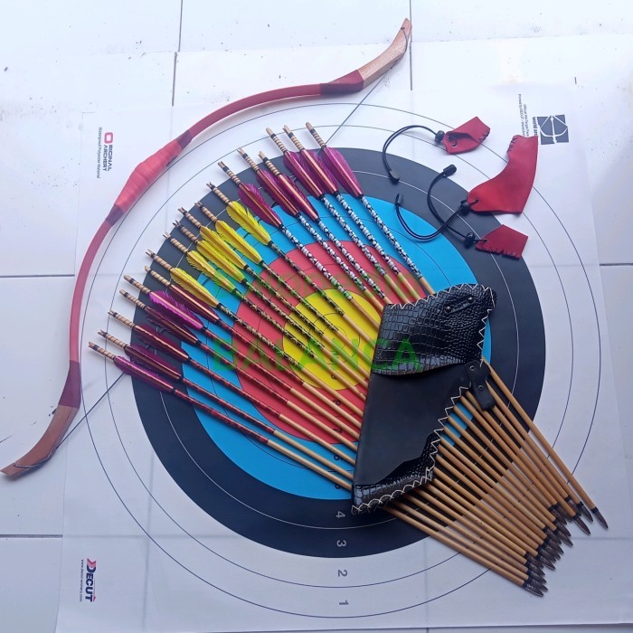 Dijuall Panahan Set Anak - Paket Lengkap Panahan - Arrow Ramin Kayu