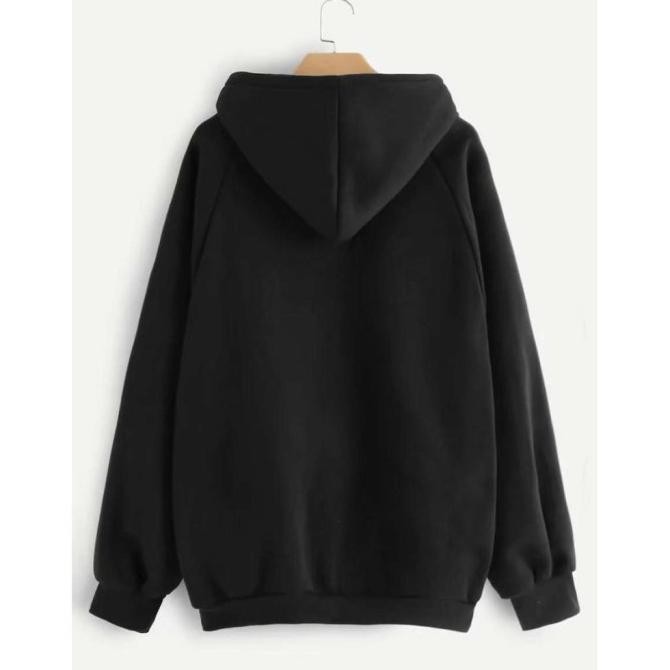 Grosir Hoodie Polos Hitam Sweater Polos Hitam Jaket Polos Hitam Tebal M-Xxxl