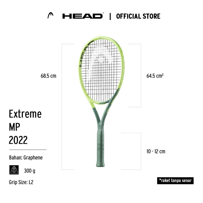 HEAD Racket Extreme Mp 2022 FREE Coverbag - Raket Tennis Tanpa Senar