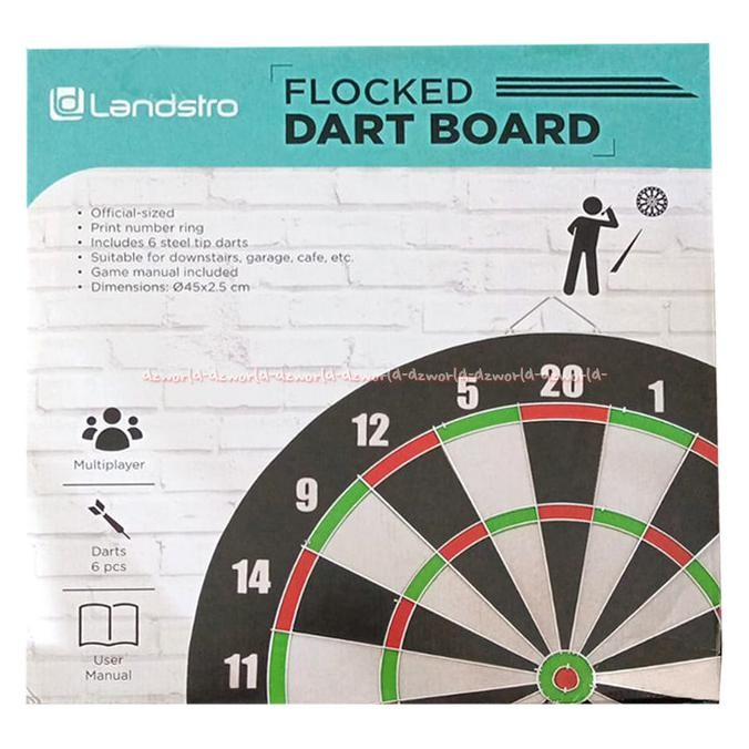 

Champs Flocked Dart Board Papan Mainan Panah 6 Dart