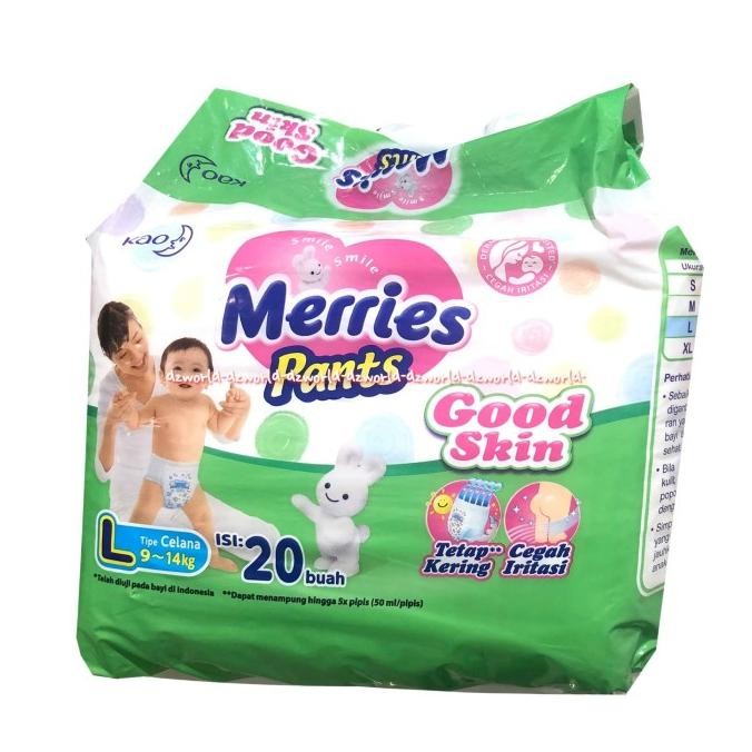 

Merries Pants Goodskin Cegah Iritasi L 20 Popok Celana Merry Green