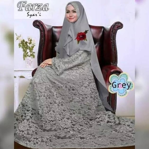 DRESS MAXY SETELAN HIJAB GAMIS PESTA SYARI FARZA BRUKAT MEWAH JUMBO