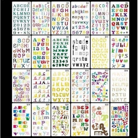 

YQ470 Plastic Stencil - 24 Font Letter Pattern S13 s/d S24 (18x10cm) CUCI GUDANG