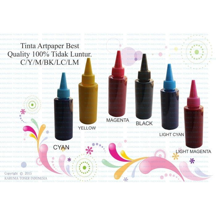 

Terbaru Tinta Artpaper Best Quality 100% Tidak Luntur. (C/M/Y/K/Lc/Lm) -Gratisongkir