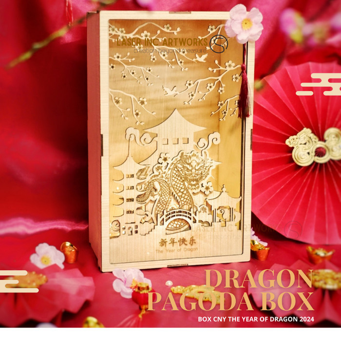 

Box The Year of Dragon Pagoda Kotak Custom Imlek Chinese New Year