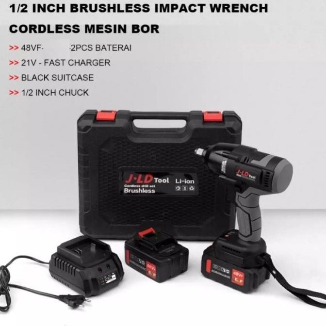 Jld J88F J-88F Cordless Impact Wrench 550Nm Mesin Buka Baut Mobil Truk Baru