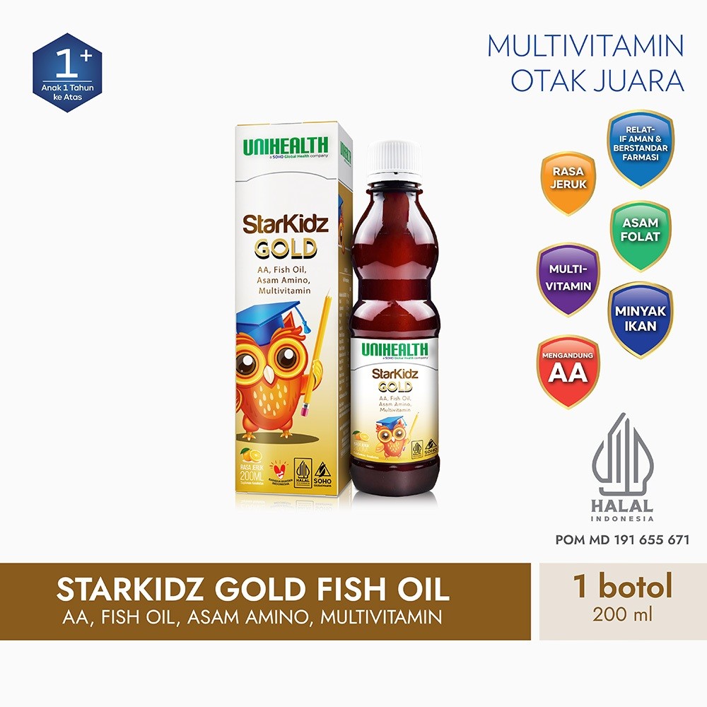 Starkidz Gold Fish Oil - Multivitamin Otak Juara