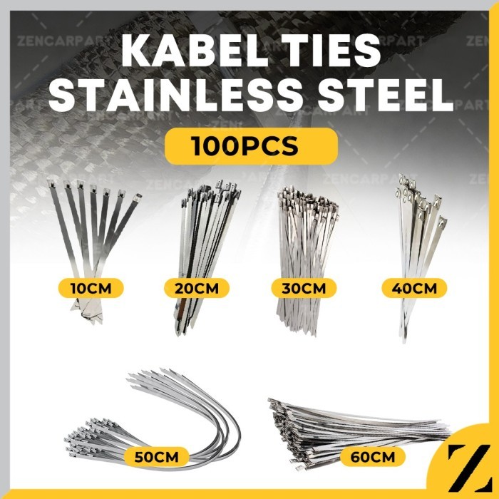 

TERBARU - Kabel Tis Cable Ties Stainless BESI 4.6 x 100 200 300 400 500 600 mm