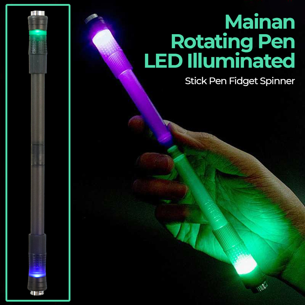 

Mainan Rotating Stick Pen Fidget Spinner LED Illuminated 22cm - WP02 - Hitam | PBN