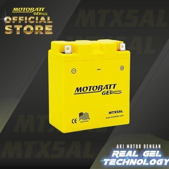 Aki kering Motor Suzuki Smash 110 Titan Motobatt Gel MTX5AL - 5Ah