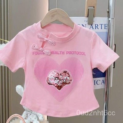 T Kaus Wanita China Lengan Pendek, Baju Kaos Baru untuk Wanita