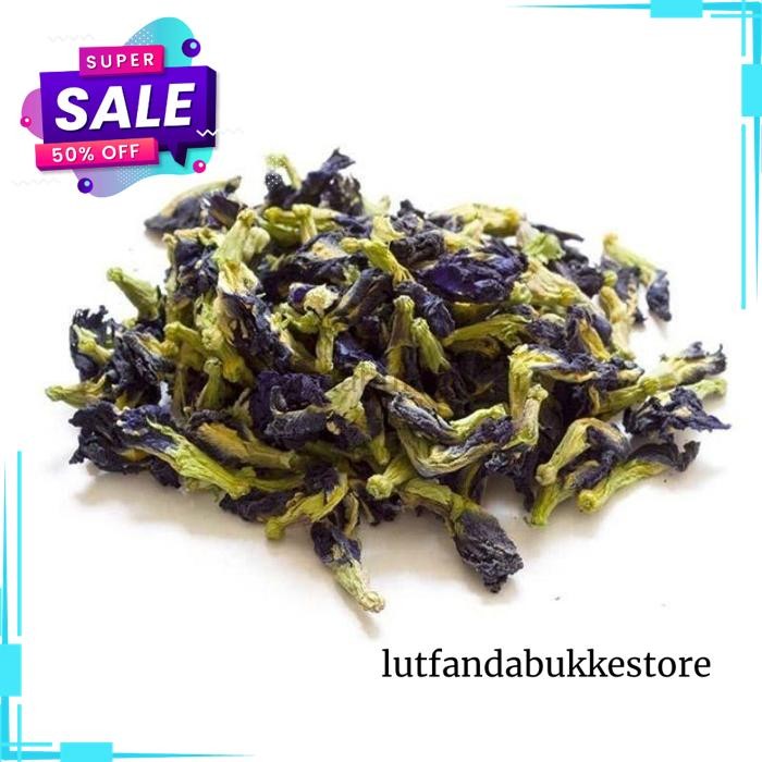 

100 GR BUNGA TELANG KERING TEH BUNGA TELANG DRIED BUTTERFLY PEA TEA PEWARNA MAKANAN BEST SELLER !!