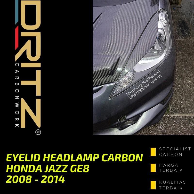 Eyelid Headlamp Carbon Mobil Honda Jazz Ge8 2008-2014 Aksesoris Modifikasi Karbon Eksterior Mobil
