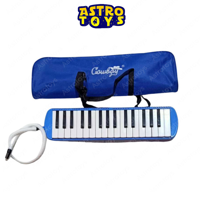 Alat Musik Tiup Anak Pianika Cowboy dengan Tas kain dan ada not angka