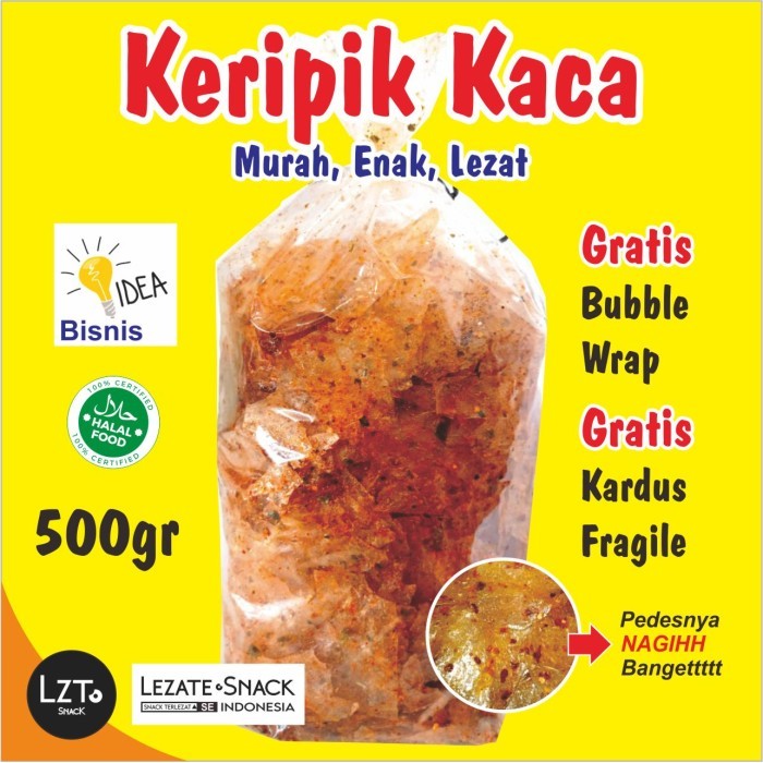 

HEMAT Keripik Kaca Pedas 500gr Murah Pedas Enak / Kripik Kaca Daun Jeruk