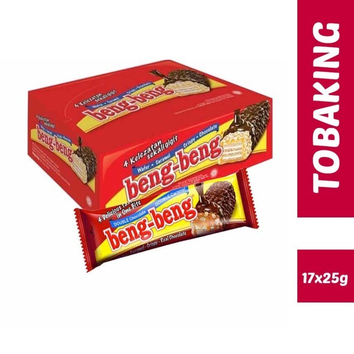 

BERGARANSI Biskuit Beng Beng Wafer Cokelat Crispy Caramel box isi 17