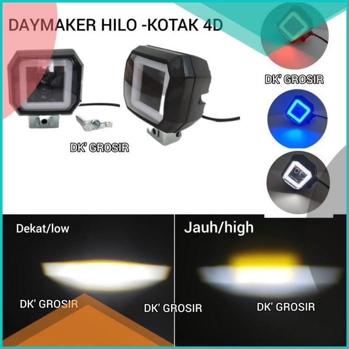 Lampu Tembak sorot LED CWL 4D HiLo jauh dekat - Mini daymaker 4D KOTAK