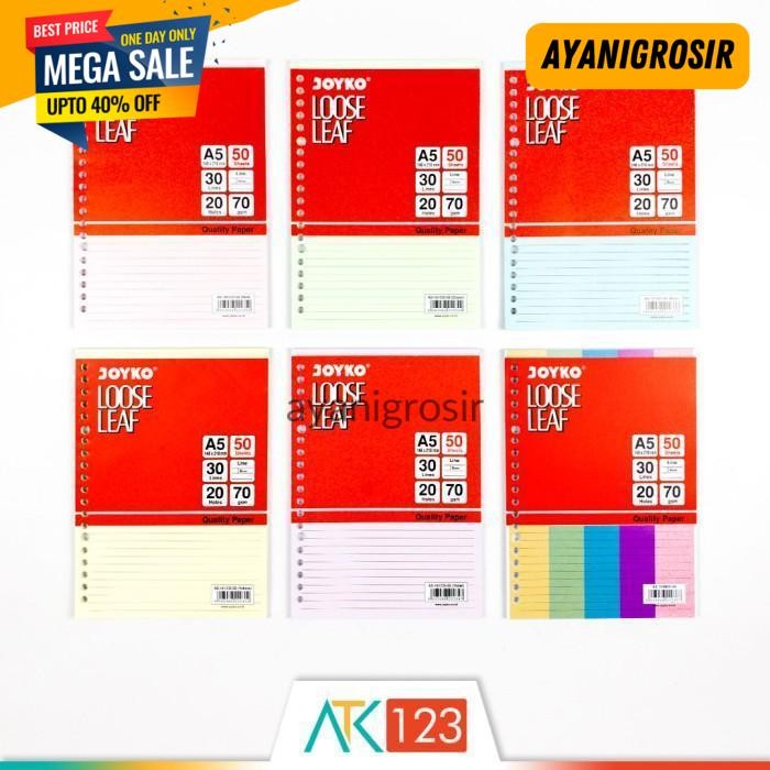 

MURAH MERIAH LOOSE LEAF WARNA / COLOR A5 , 20 HOLES JOYKO BY AYANI GROSIR !!