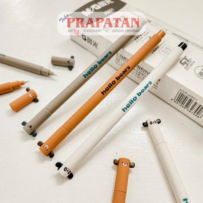 

New Arrival M&G Erasable Gel Pen Cute Animal 0.5mm AKPB4472 | Pena Jel | Pulpen