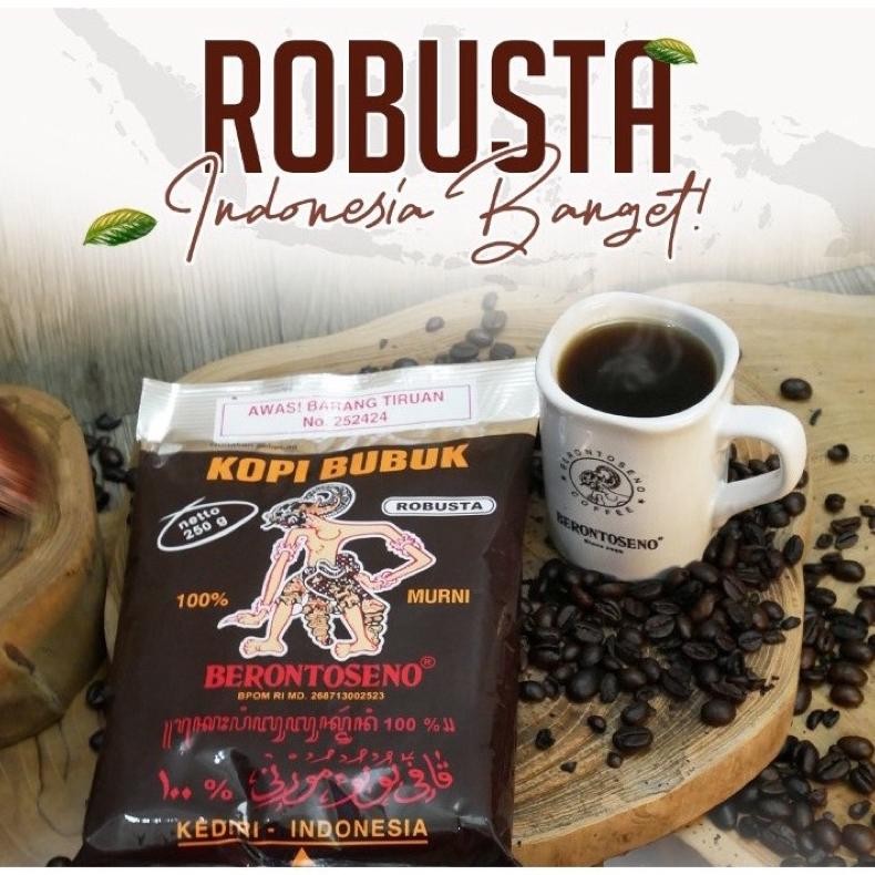 

Ready Hcs - Kopi Bubuk Berontoseno Robusta 250 Gram - 100% Kopi Murni Gratis Ongkir!