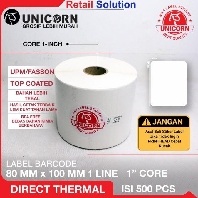 

Sale Label Stiker Thermal 80X100 Mm / 80 X 100 Mm / 80X100Mm 500Pcs
