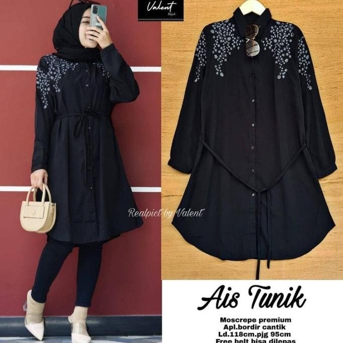 Baru Ais Tunik Putih Tunik Wanita Tunik Muslim Tunik Hitam Tunik Jumbo