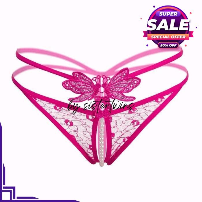 GSTRING CD MUTIARA SEXY OPEN CROTCH TRANSPARAN LINGERIE BY SISTER TWINS STORE HIGHT QUALITY 
