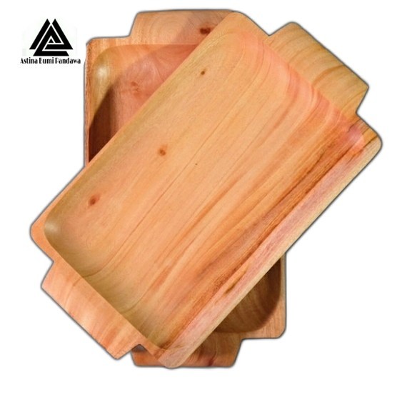 nampan kayu kotak besar 38 cm