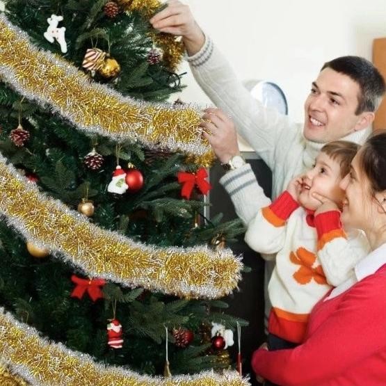 1PC +-2METER TINSEL SLINGER SALJU BULAT LONCENG MALAIKAT PERI GABA GABA RUMBAI KASAR HIASAN POHON NA