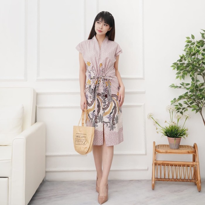 Dress batik / dress batik kantor / dress batik katun / dress batik wanita / DRESS LOOSE batik 004
