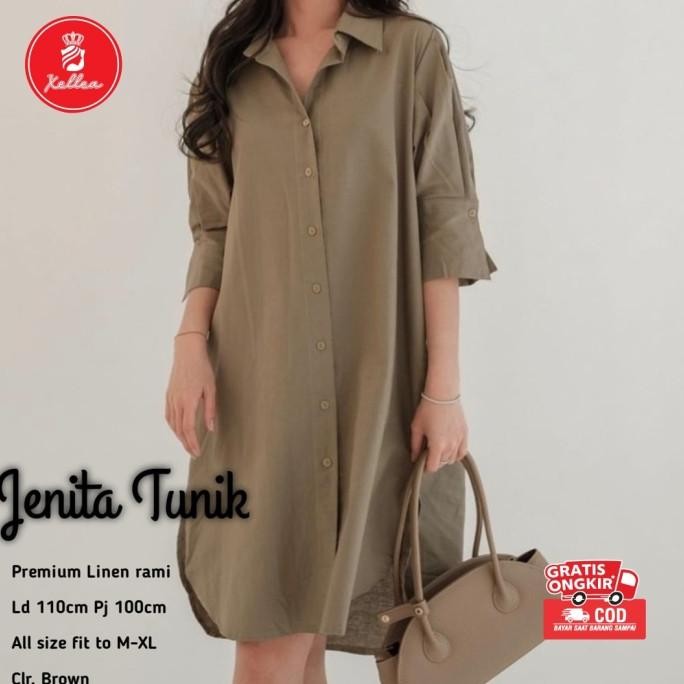 Baru Tunik Baju Atasan Wanita Terbaru Midi Tunik Polos Remaja - Xellea