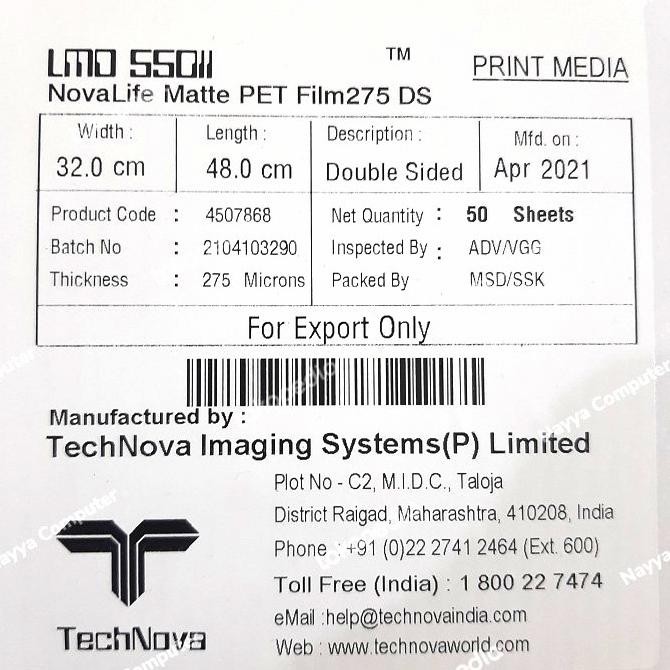 

Sale Technova Lmo Laser Matte Opaque 275 Ds