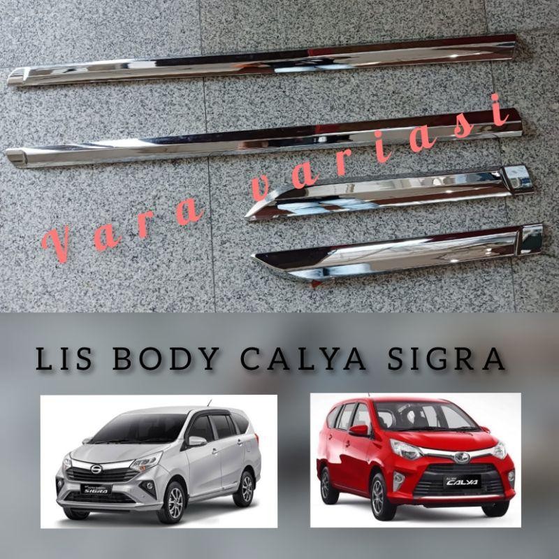 Lis List Body Pintu Samping Mobil Calya Sigra Chrome