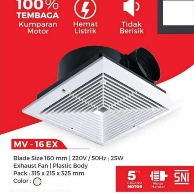 Maspion Exhaust Fan Ceiling Plafon MV-16EX 6inch 16cm MV 16 EX Garansi