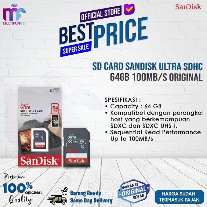 

SD Card SanDisk Ultra SDXC 64GB 100MB/s Original
