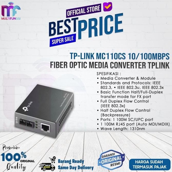 

TP-LINK MC110CS 10/100Mbps Fiber Optic Media Converter TPLINK