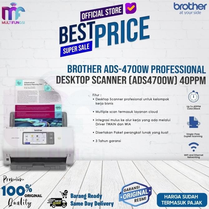 

Brother ADS-4700W Professional Desktop Scanner (ADS4700W) 40ppm