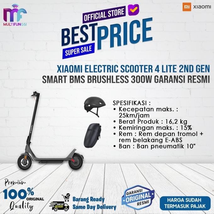 

Xiaomi Electric Scooter 4 Lite 2nd Gen Smart BMS Brushless 300w Garansi Resmi