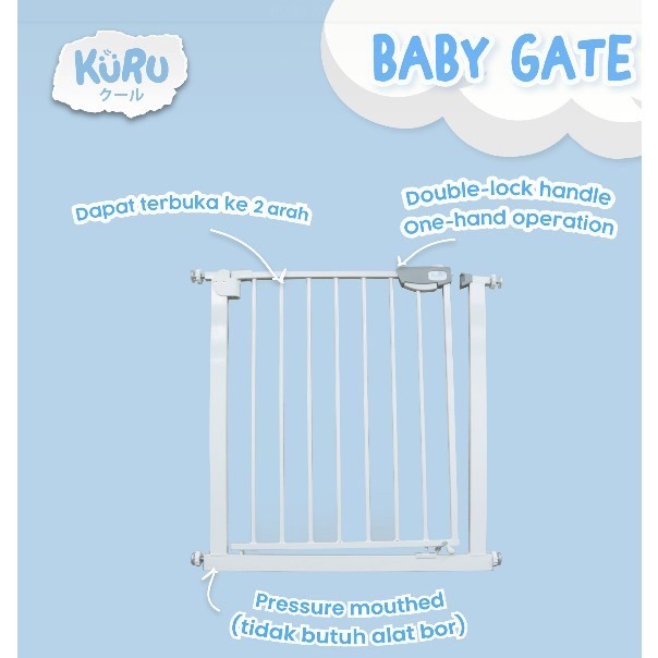 KURU Baby Gate Pagar Bayi Safety Guard Pintu Pembatas Tangga