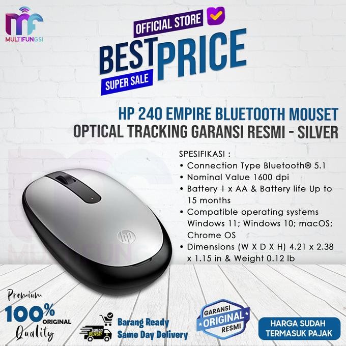 

HP 240 Empire Bluetooth Mouse Optical Tracking Garansi Resmi
